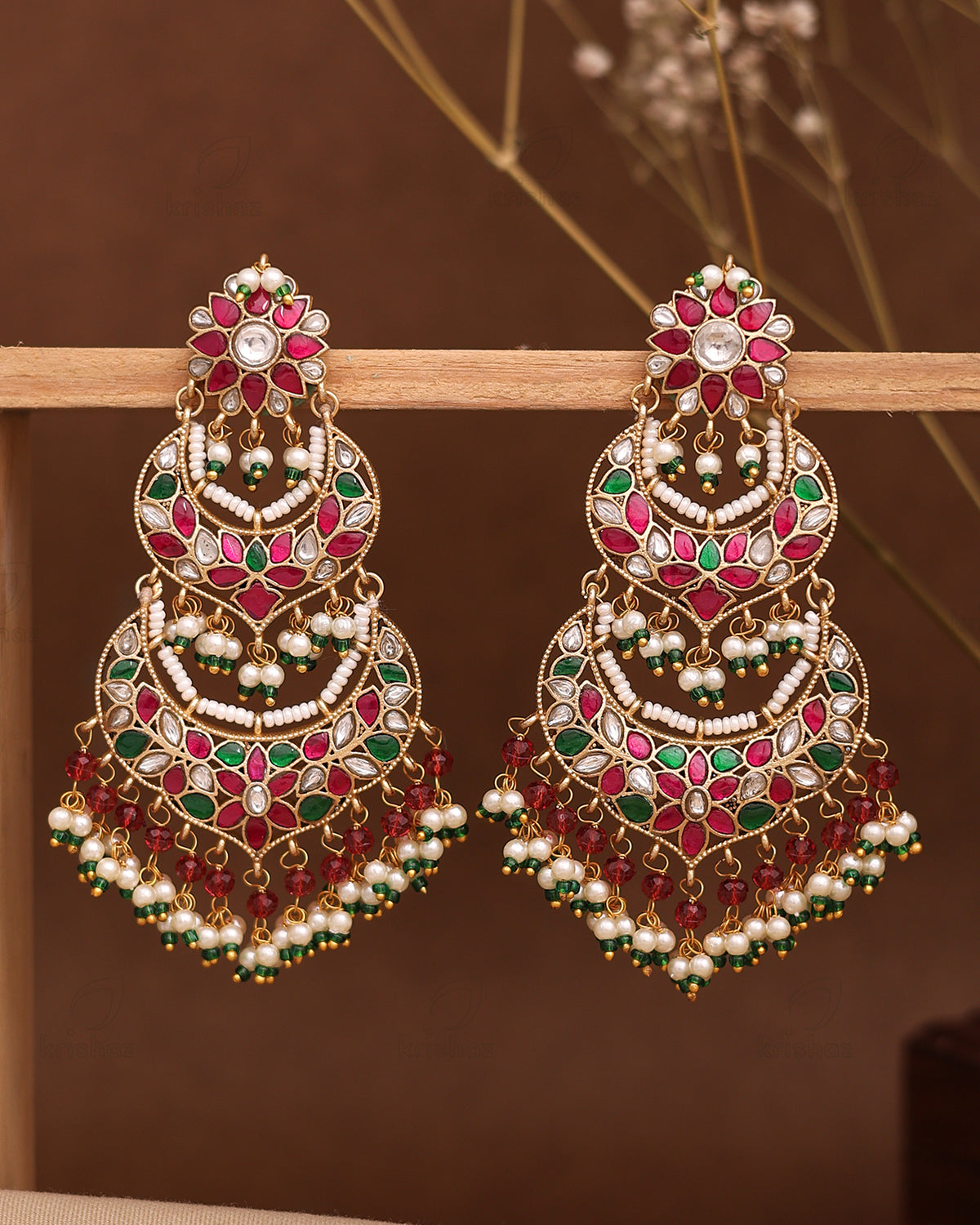 Najakat Pachi Kundan Premium Danglers