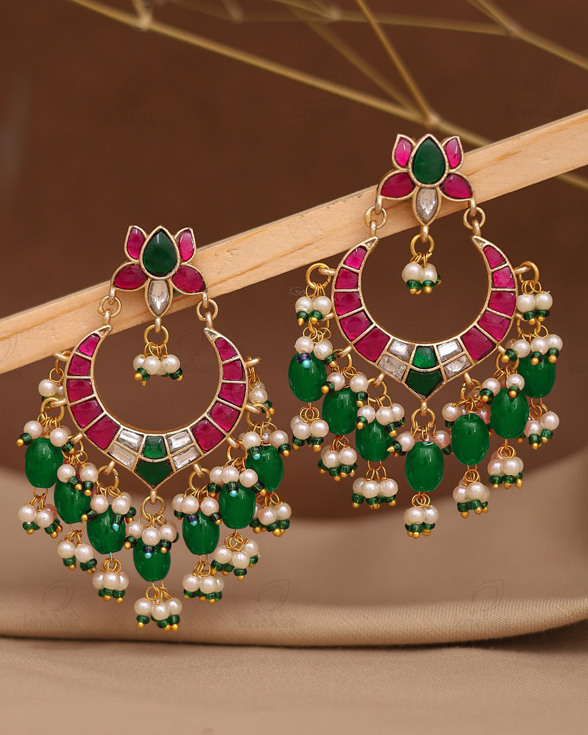 Razia Pachi Kundan Premium Danglers