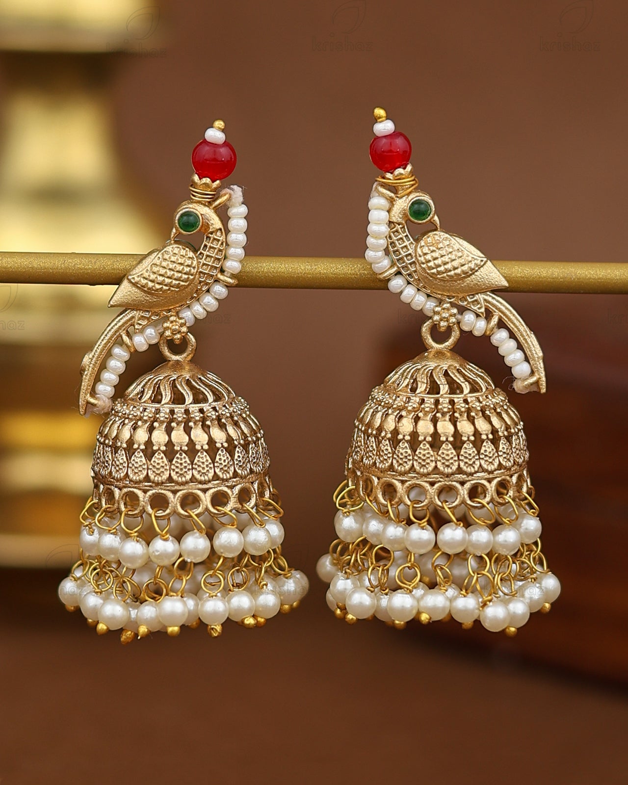 Nakshi Gold Jhumki Earrings