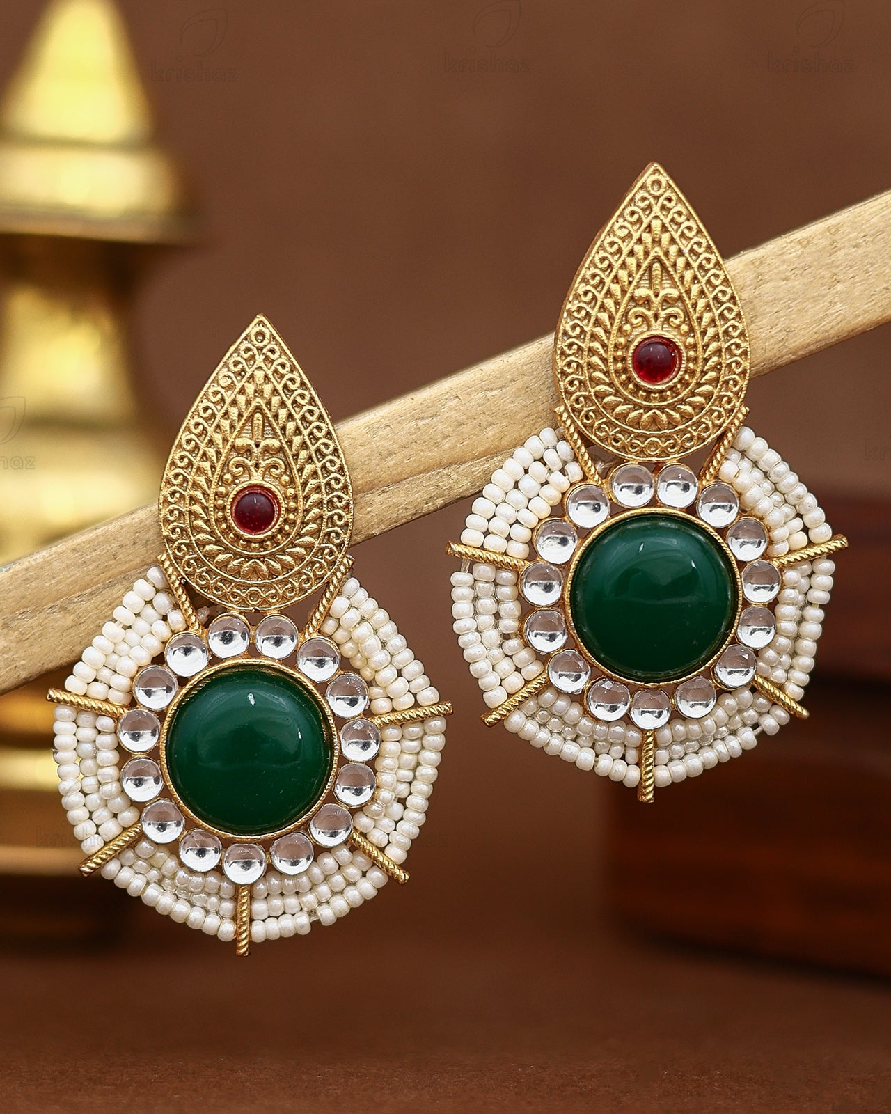 Madhubani Premium Gold Studs