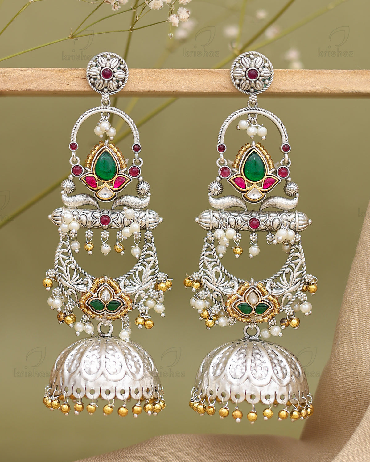 Shravanthi Long Jhumka Earrings