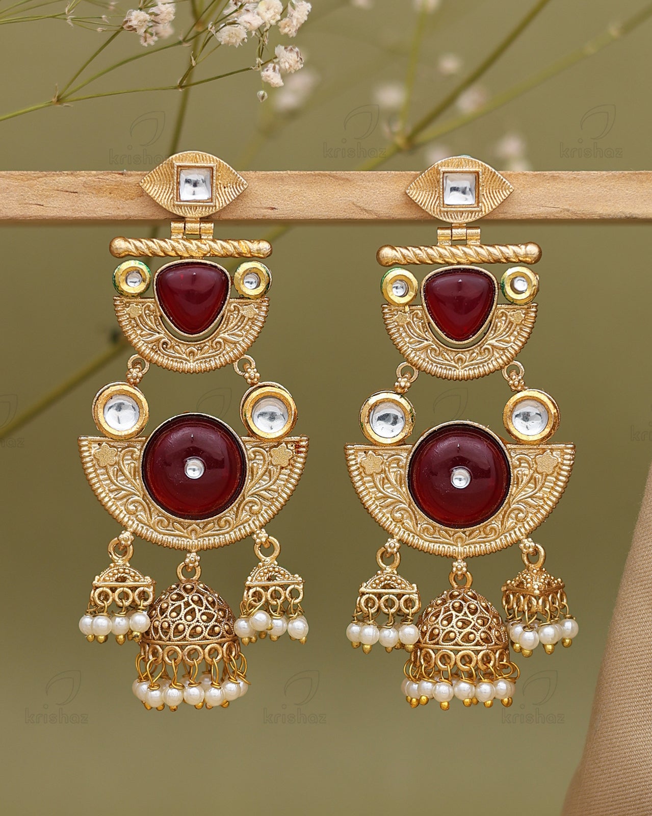 Kriti Premium Gold Jhumki Earrings