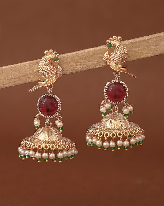 Mayil Jhumki Earrings