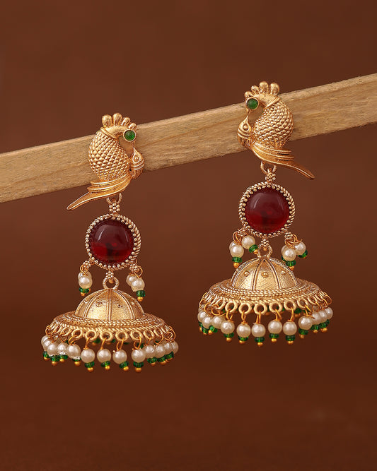 Mayil Jhumki Earrings