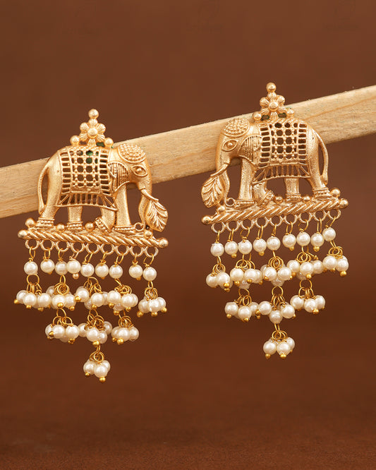 Gajraj  Gold Dangler Earrings