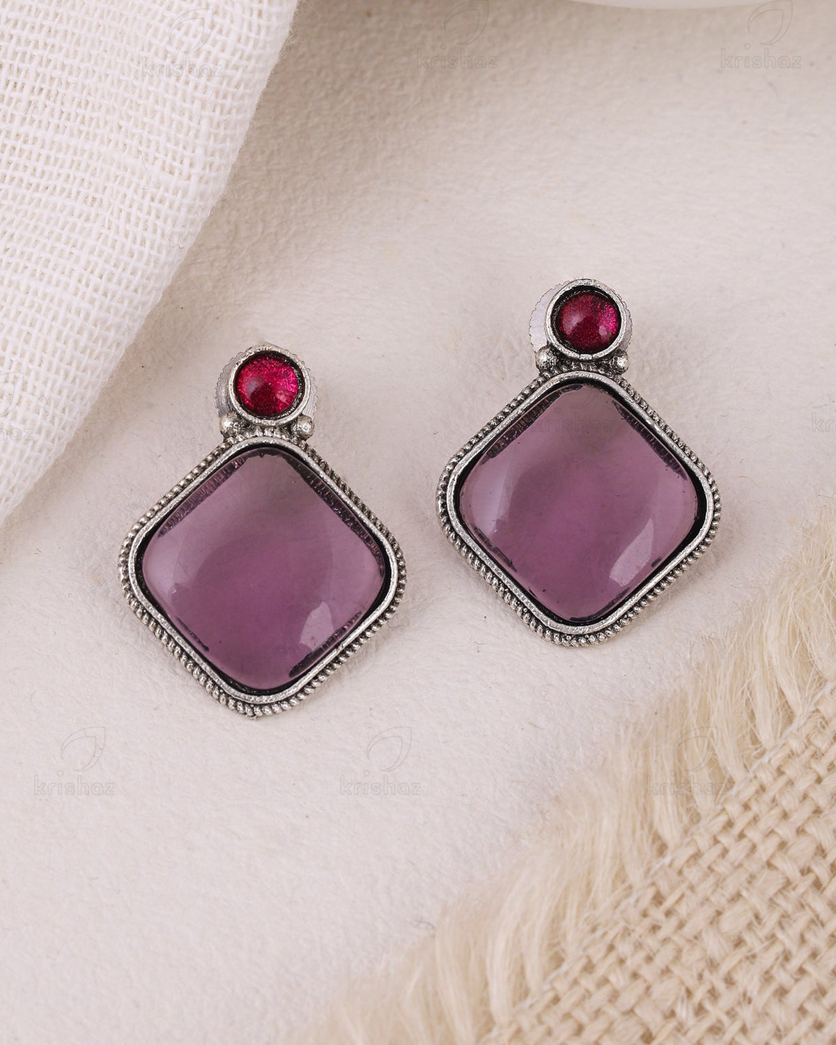 Prisha Square Stud Earrings