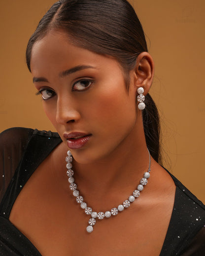 Jessica Rhodium Plated Cz Necklace