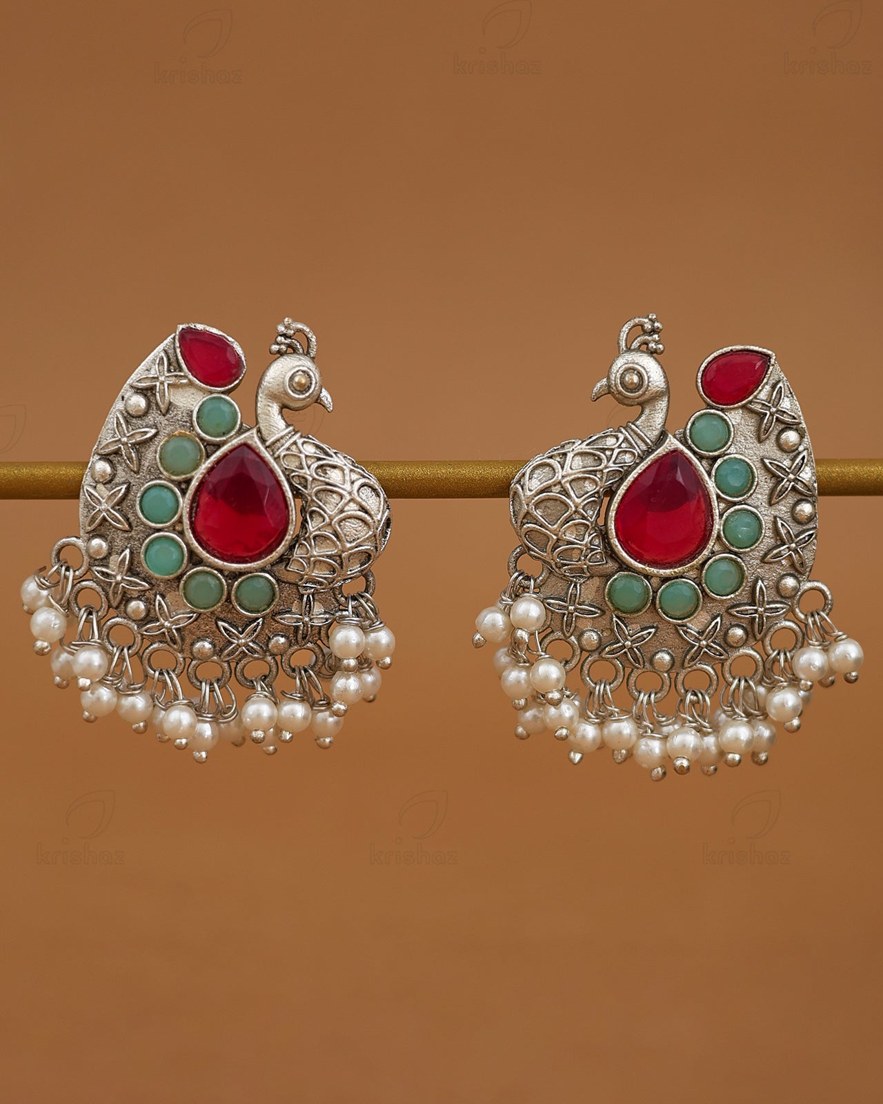 Shyla Peacock Stud Earrings - wxo