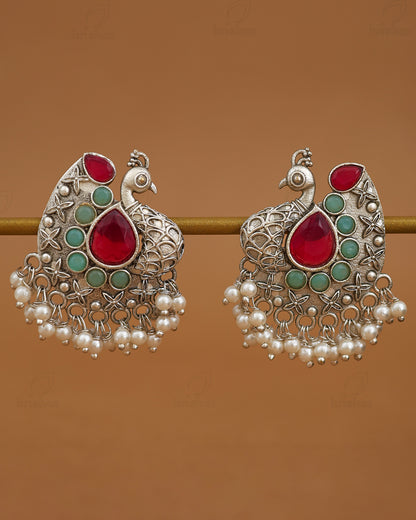 Shyla Peacock Stud Earrings - wxo
