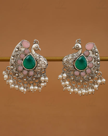 Shyla Peacock Stud Earrings - wxo