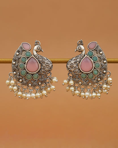 Shyla Peacock Stud Earrings - wxo