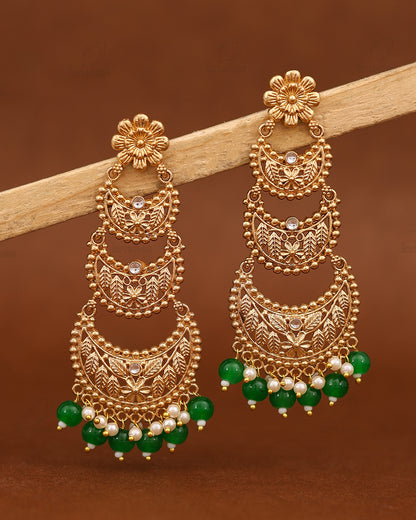 Manjari Gold Dangler Earrings