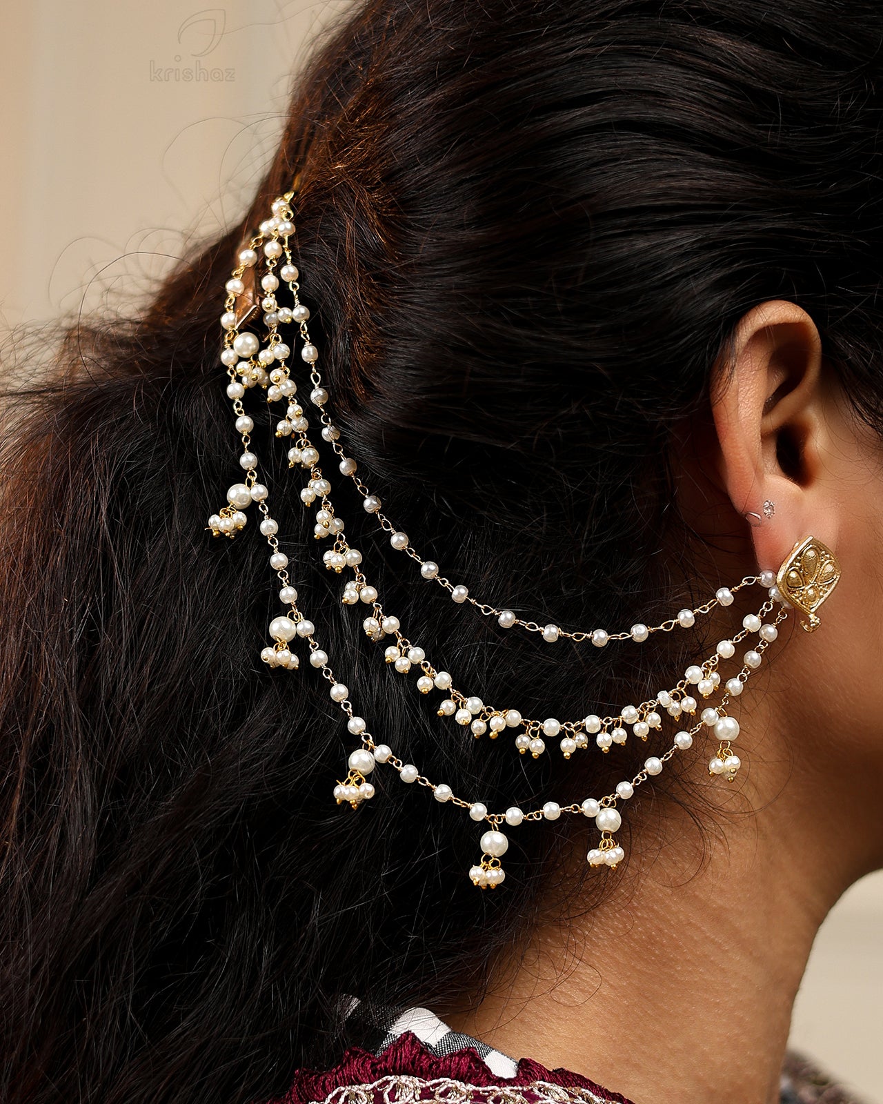 Nia Premium Gold Earchain