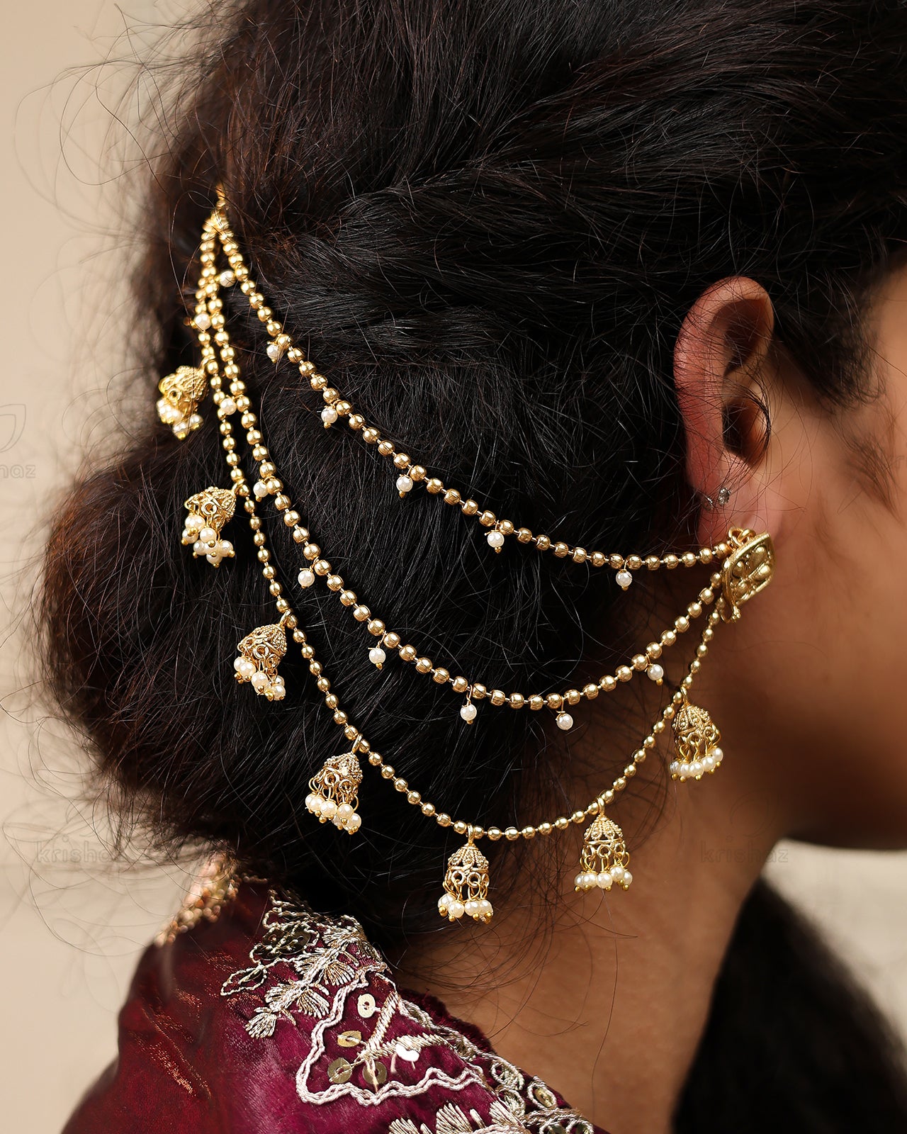Neeti Premium Gold Earchain