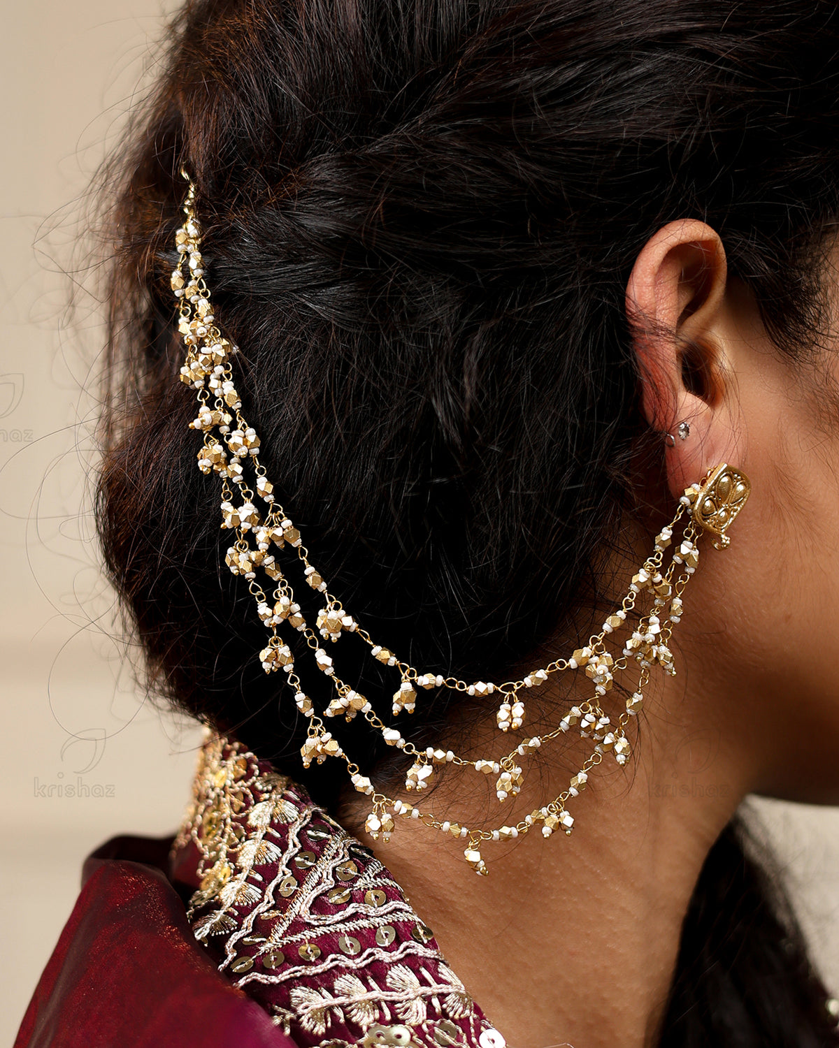 Tulsi Premium Gold Earchain