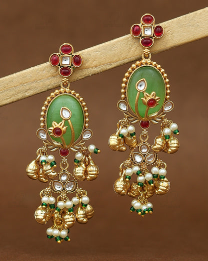 Phool Bagh Premium Gold Danglers