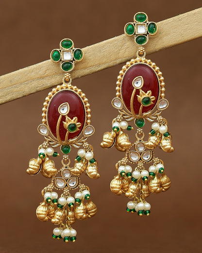 Phool Bagh Premium Gold Danglers
