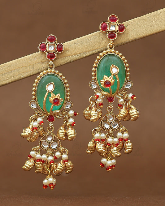 Phool Bagh Premium Gold Danglers