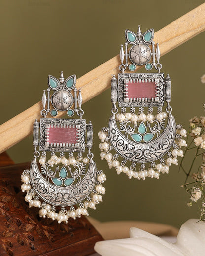 Noor Peacock Dangler Earrings