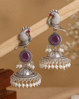 Parakeet Bird Jhumki Earrings