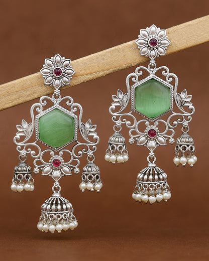 Ruhani Silver Dangler Earrings