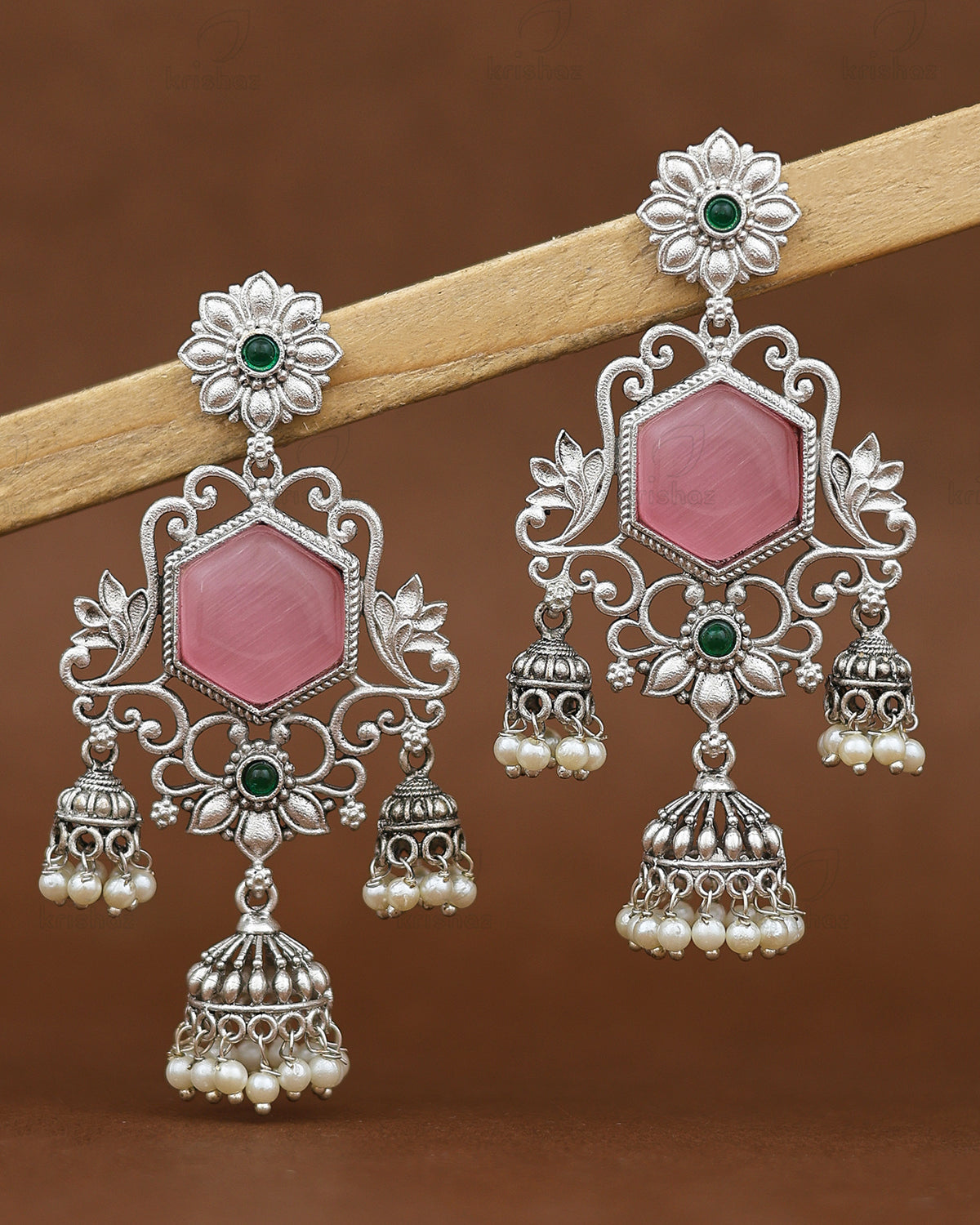 Ruhani Silver Dangler Earrings