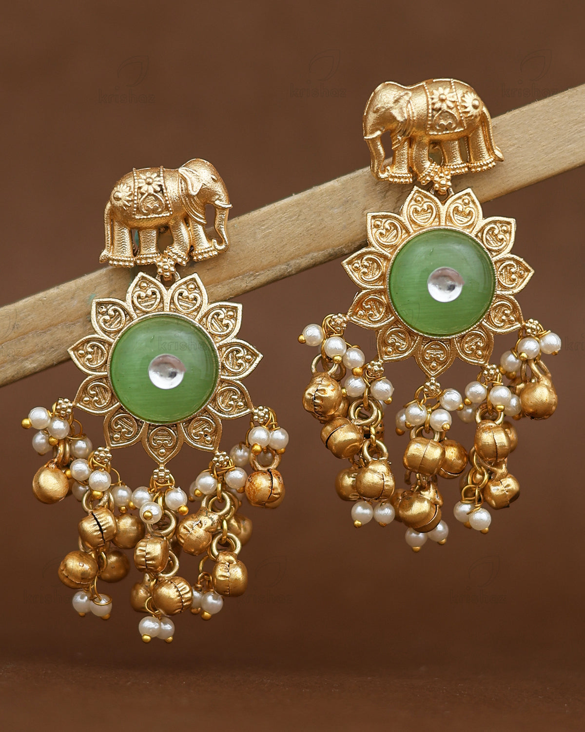 Gajraani Gold Dangler Earrings