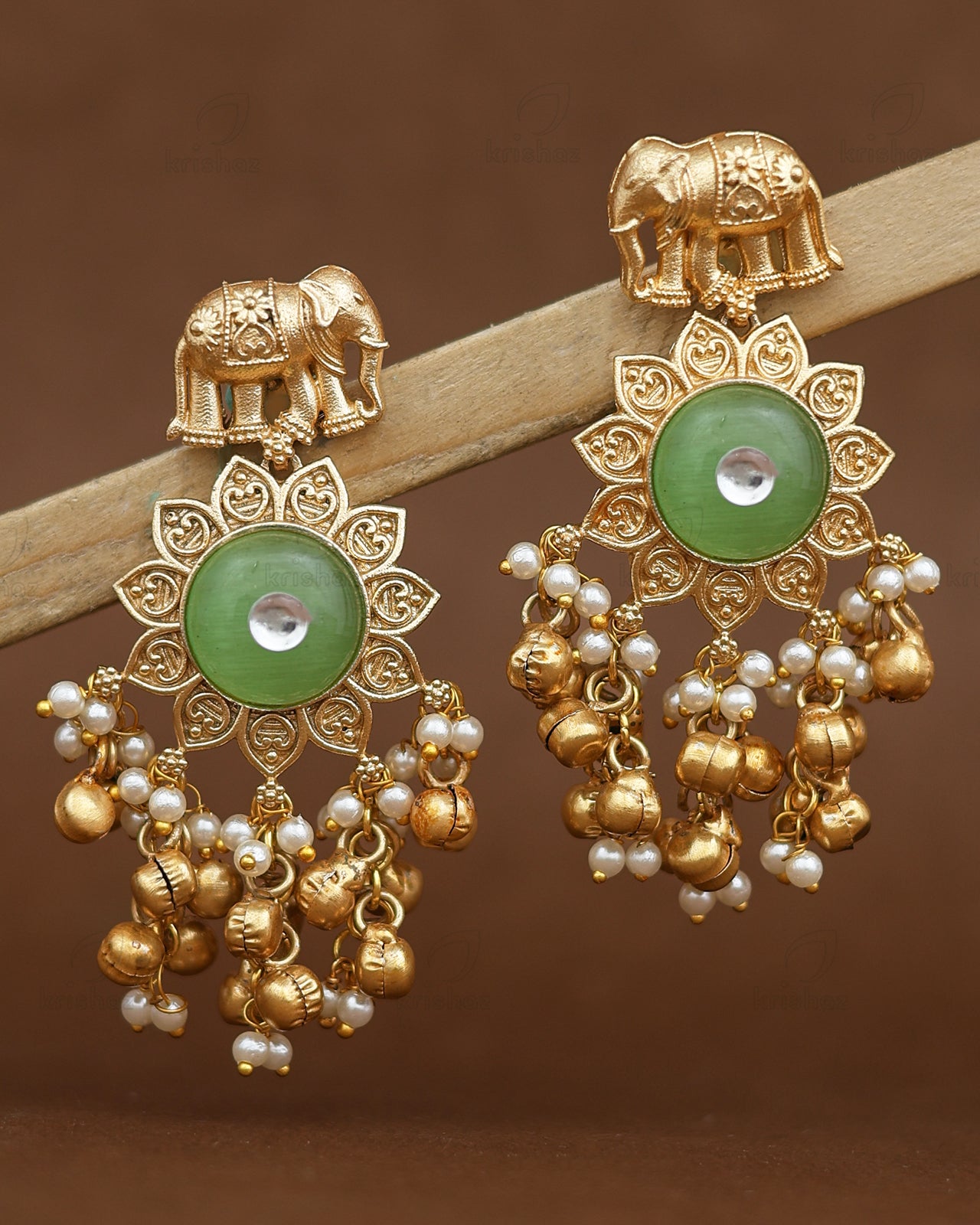Gajraani Gold Dangler Earrings