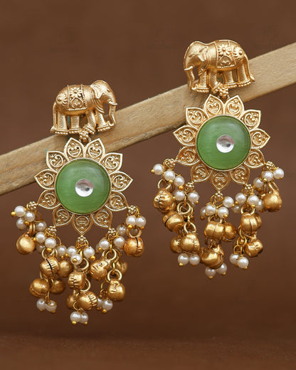 Gajraani Gold Dangler Earrings