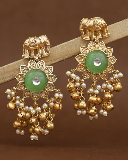 Gajraani Gold Dangler Earrings