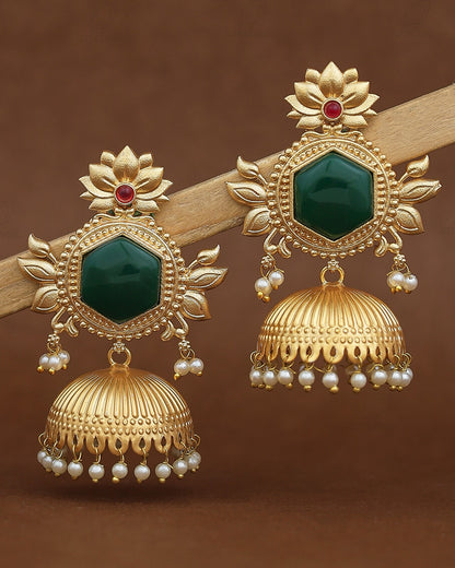 Simran Gold Jhumki Earrings