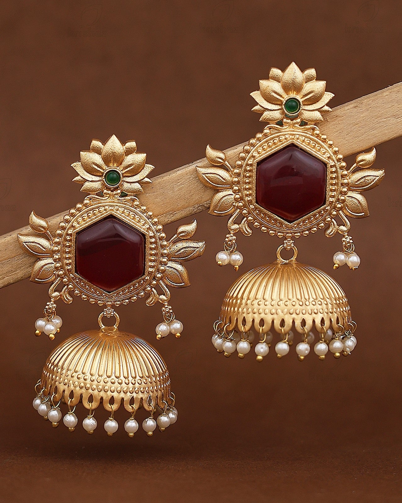 Simran Gold Jhumki Earrings