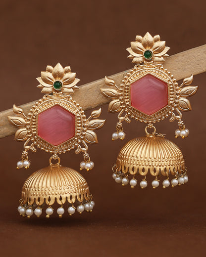 Simran Gold Jhumki Earrings