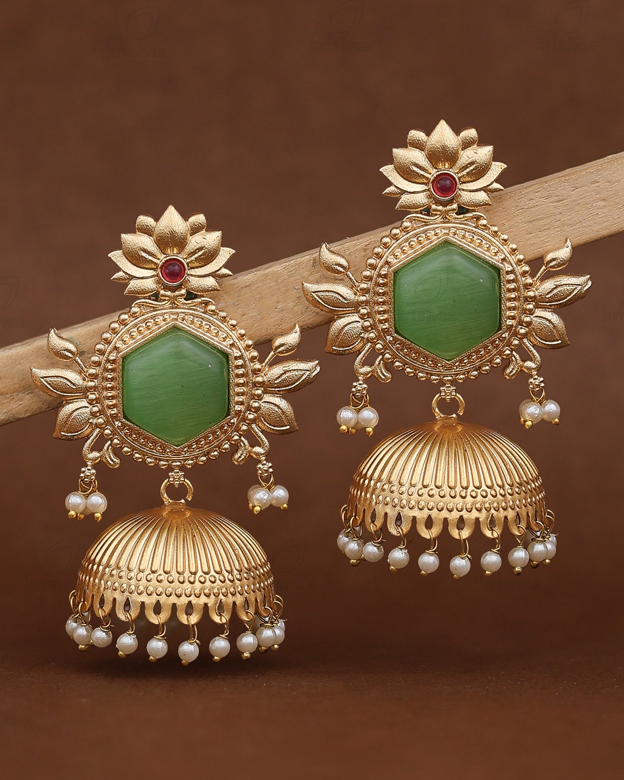Simran Gold Jhumki Earrings