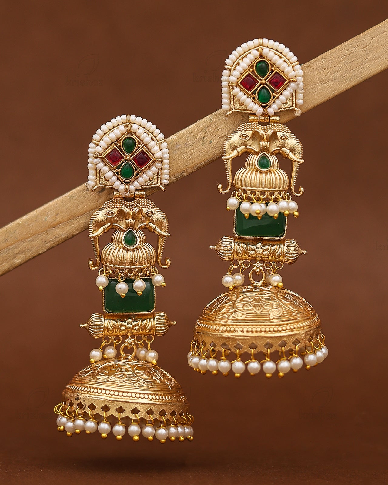 Parikha Gold Jhumki Earrings