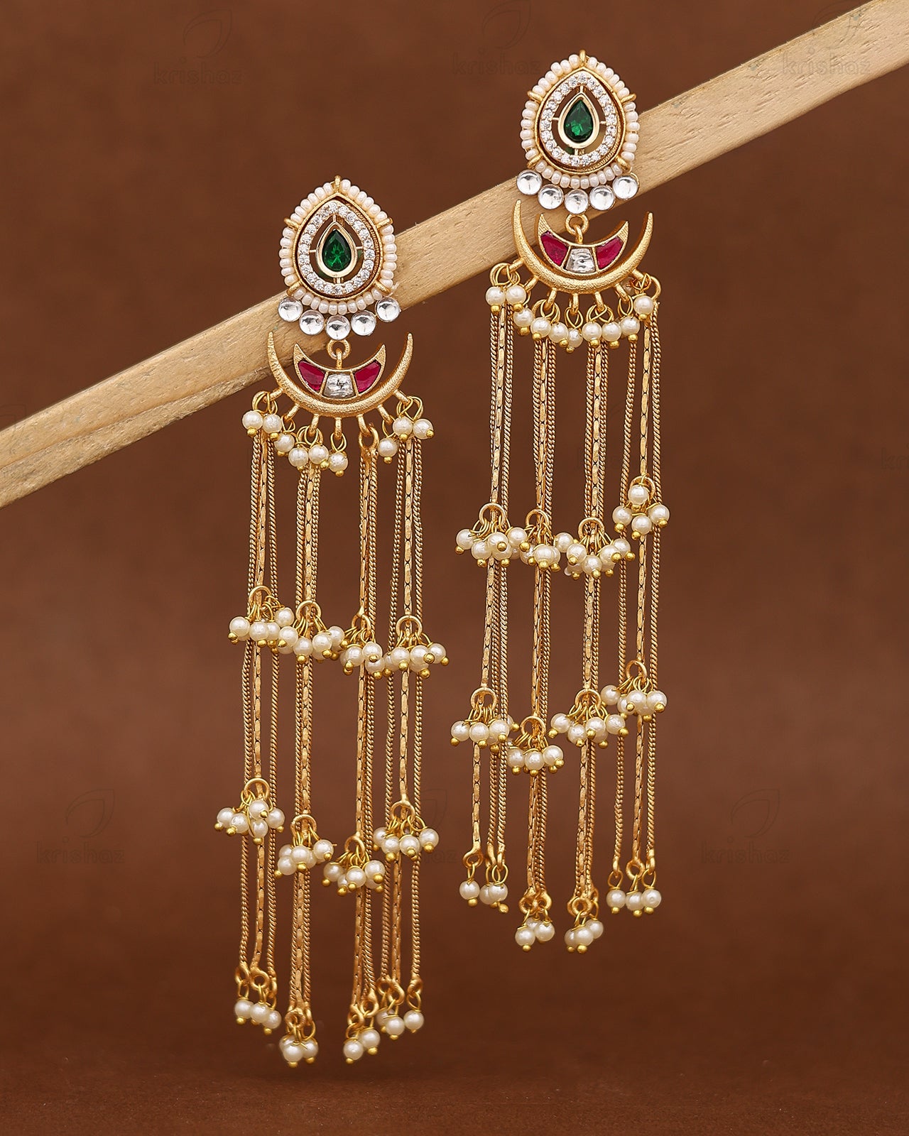 Karishma Kashmiri Gold Dangler