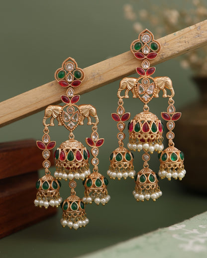 Gaurika Gold Jhumki Earrings