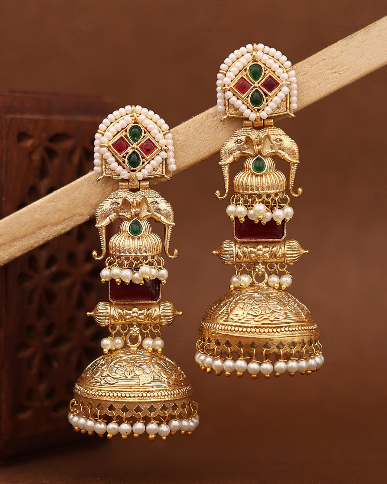 Parikha Gold Jhumki Earrings