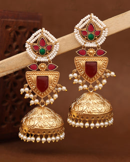 Pratyusha Gold Jhumki Earrings