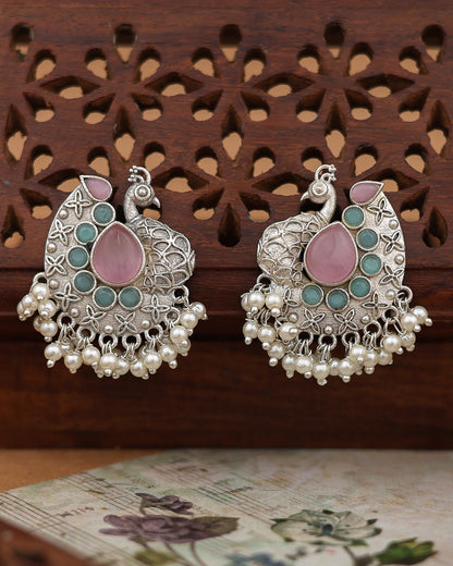 Shyla Peacock Stud Earrings - wxo
