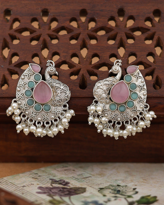Shyla Peacock Stud Earrings - wxo