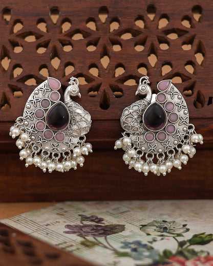 Shyla Peacock Stud Earrings - wxo