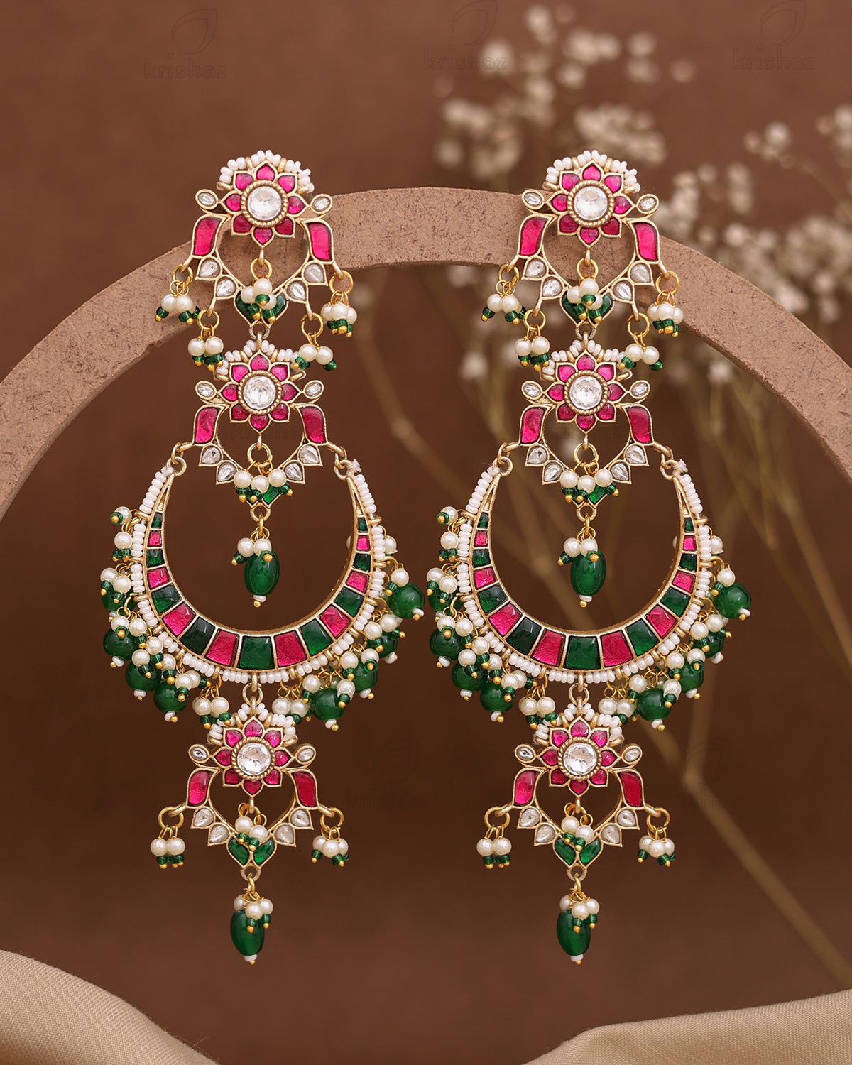 Chandrakanta Pachi Kundan Premium Danglers (Copy)