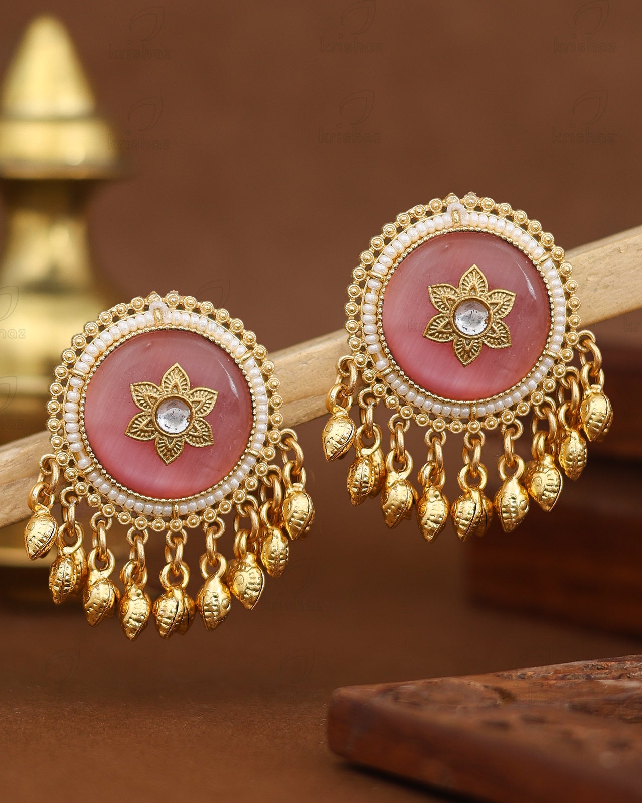 Gulmohar Premium Gold Studs