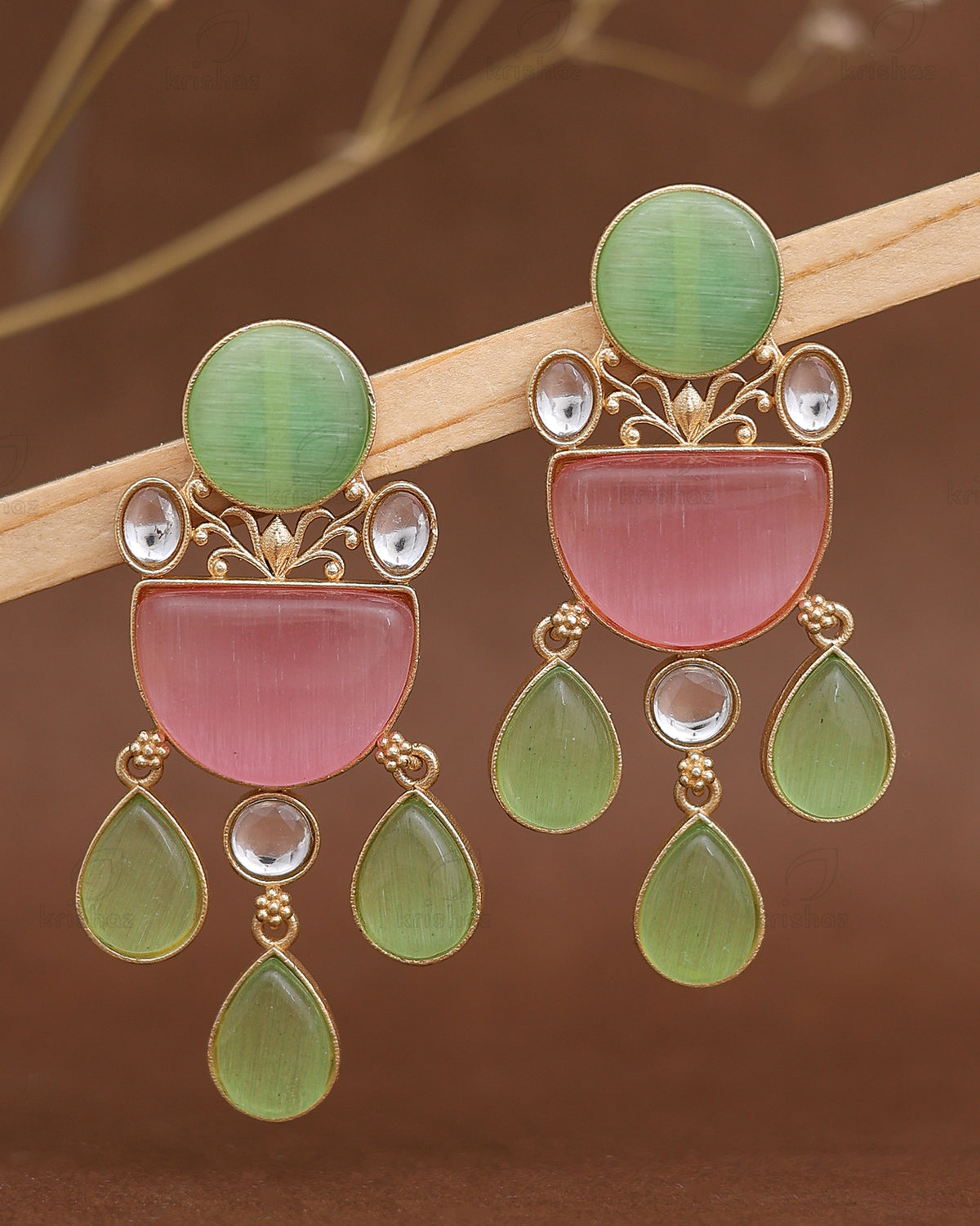 Jelly Gold Dangler Earrings