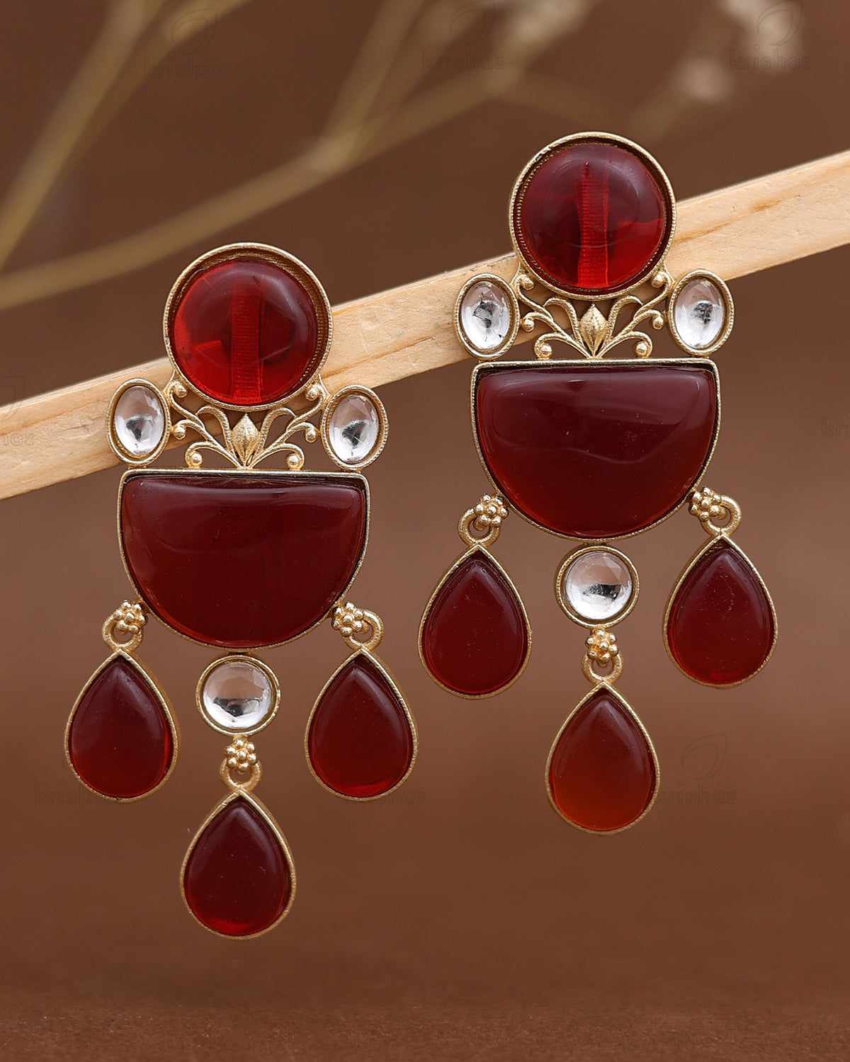 Jelly Gold Dangler Earrings