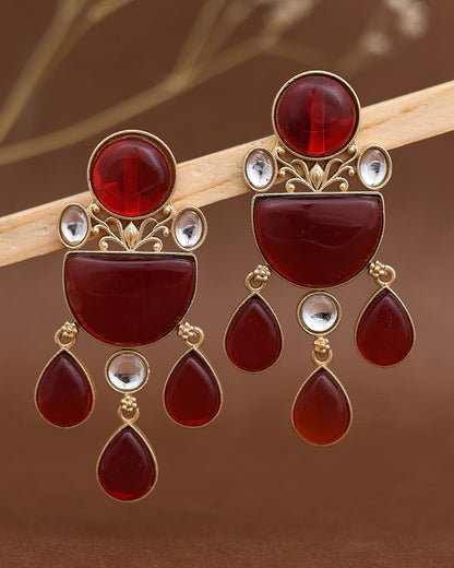 Jelly Gold Dangler Earrings