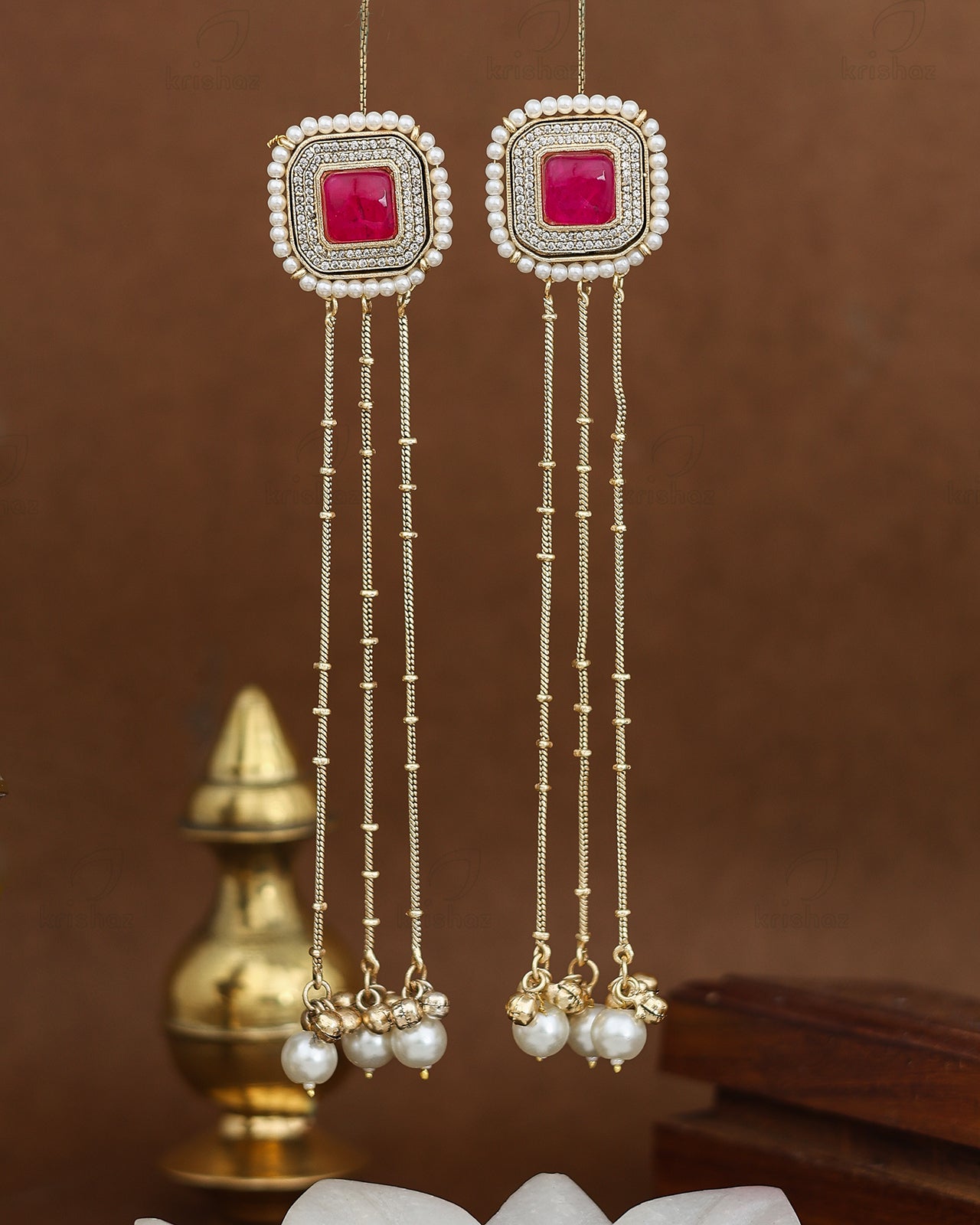 Swara Kashmiri Gold Dangler