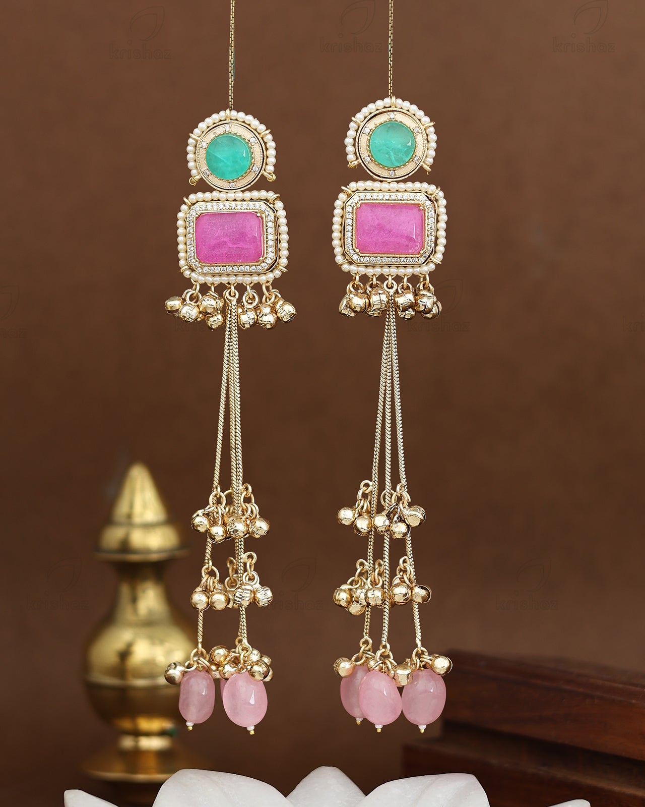 Shobita Kashmiri Gold Dangler