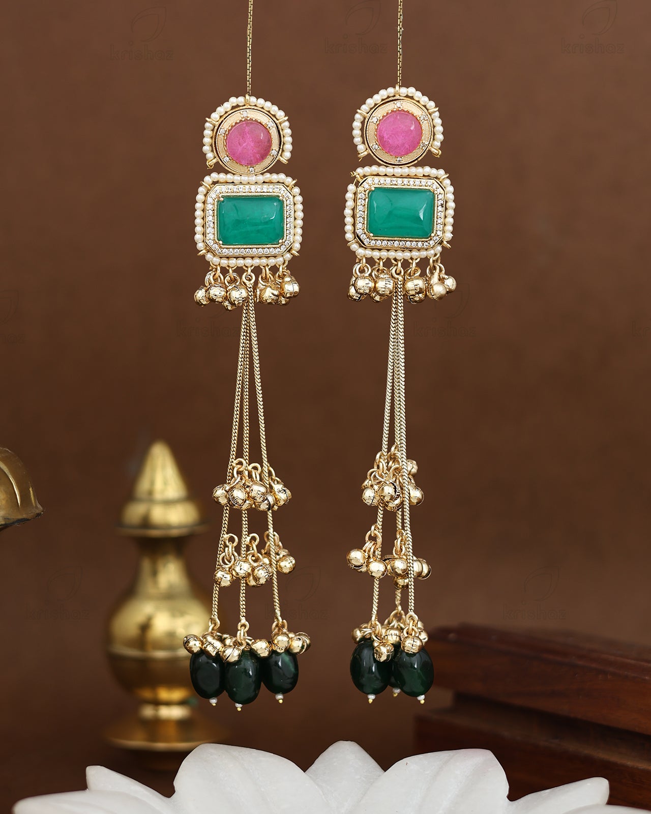 Shobita Kashmiri Gold Dangler